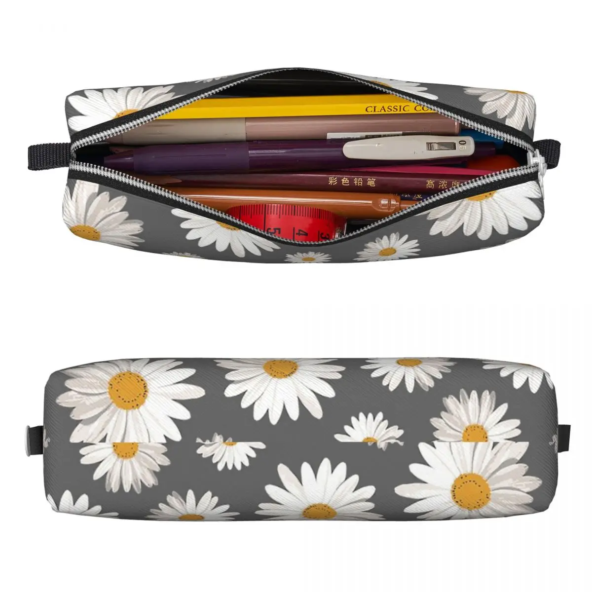 Daisy Flower Pencil Case Lovely Floral Pen Holder Bags for Student Large Storage Students School Cosmetic Pencilcases