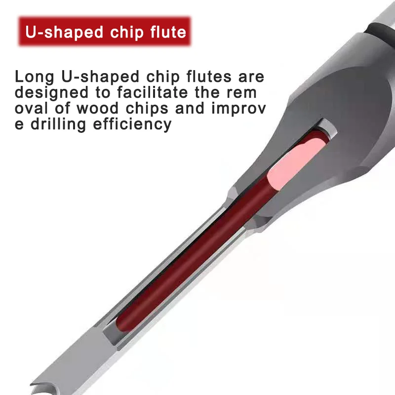 4pcs Square Hole Drill Bit Auger Bit Steel Mortising Chisel Drilling Craving Woodworking Tools Core Twist Drill Bit