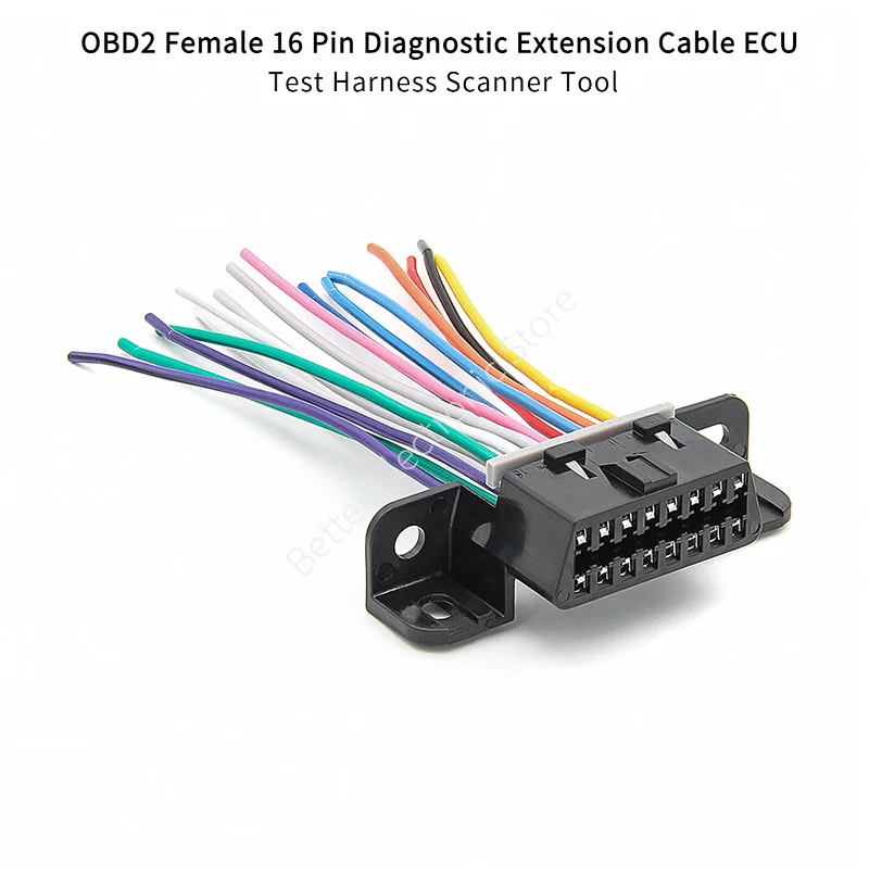 

OBD2 Женский 16-контактный диагностический удлинительный кабель ЭБУ Тестовый жгут Сканер Инструмент