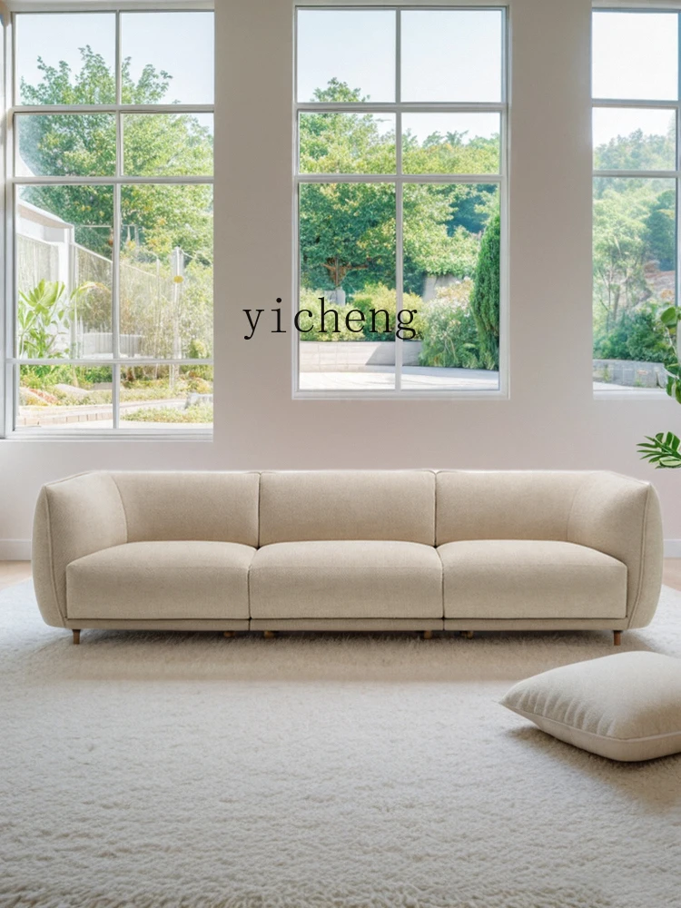 ZZ كريم نمط امبسوول النسيج شقة صغيرة غرفة المعيشة شقة مصمم B & B أريكة منحنية #3