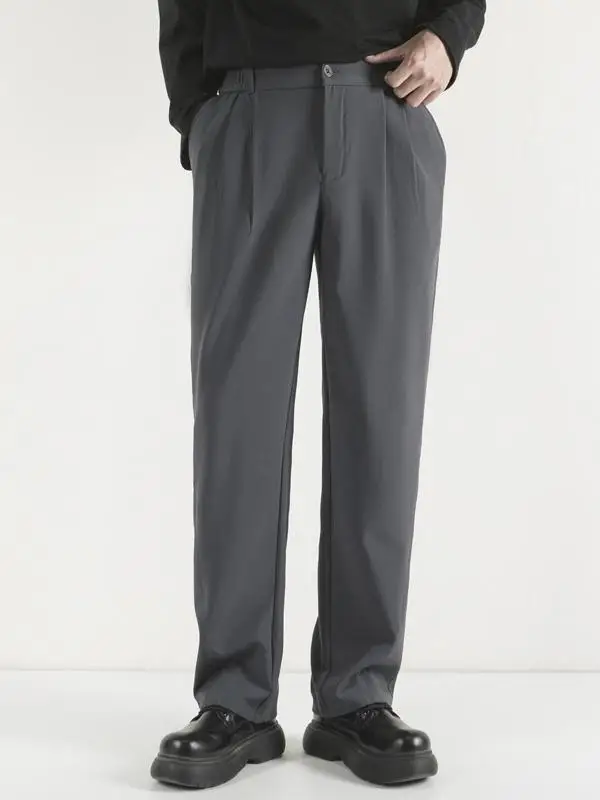 

Мужские модные повседневные брюки прямого кроя для весны и осени, струящиеся, немнущиеся, молодежные, на каждый день