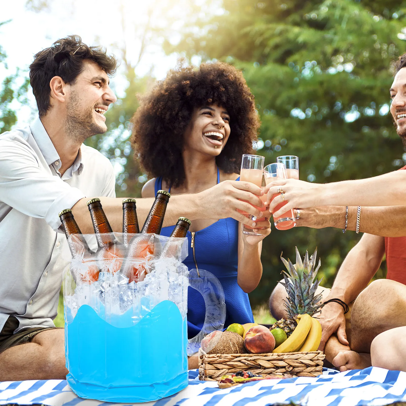 Inflatable Beer Cooler Portable Large Ice Bucket Quick Inflate Outdoor Pool Party Beach Bbq Drink Holder Ice Buckets for Parties
