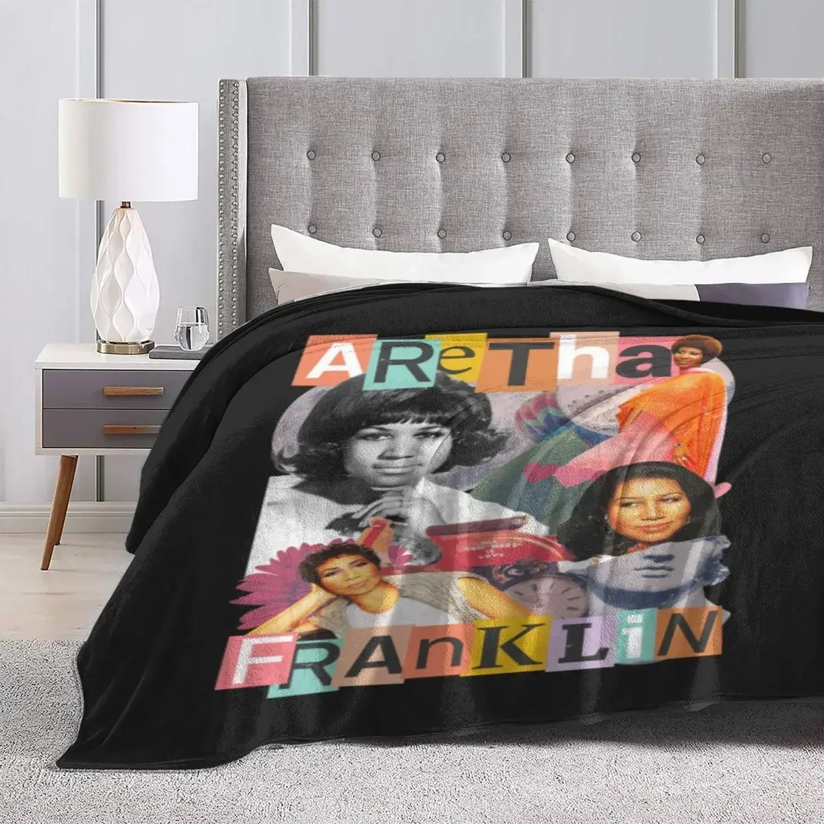 Aretha Franklin Blankets American Soul Singer Airplane Travel Flannel Bedding Throws Soft Chair Sofa Bed Custom Bedspread Gift