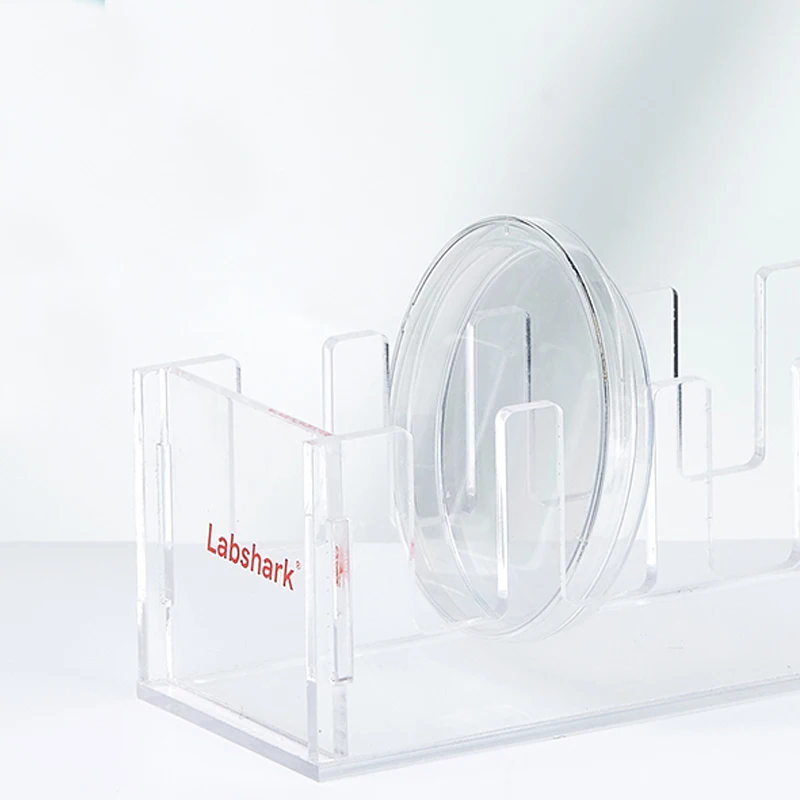 Plexiglass petri dish stand upright acrylic plastic rack impact resistant petri dish rack 90mm 5 hole laboratory rack，1Piece