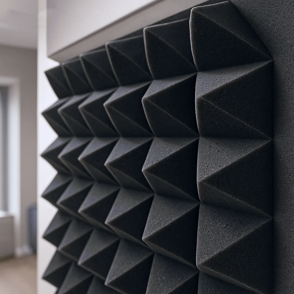 Paquete de 6 unidades de espuma acústica piramidal de estudio de 50x50x5cm, 20 "x 20", paneles de tratamiento de aislamiento acústico y absorción de sonido, materiales insonorizados