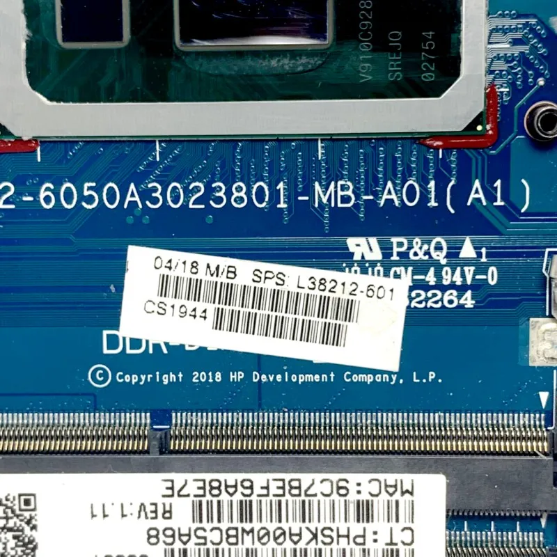 L38212-601 L38212-001 Carte Mère Pour HP occupation CF 14S-CF Ordinateur Portable Carte Mère 6050A3023801-MB-A01(A1) Avec SREJQ I5-8265U CPU 100% Test