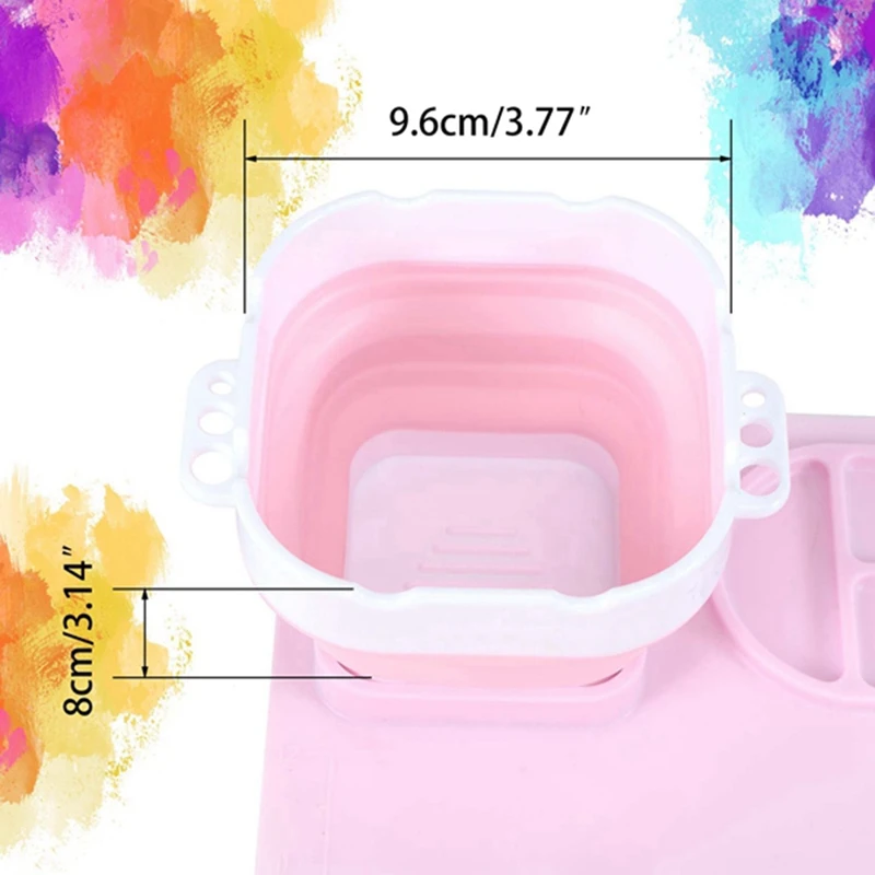 Silicone Painting Mat,Silicone Art Mat, Art Mat With Cup, Easy Clean Up, Protects Surfaces Perfectly. For Paint, Color
