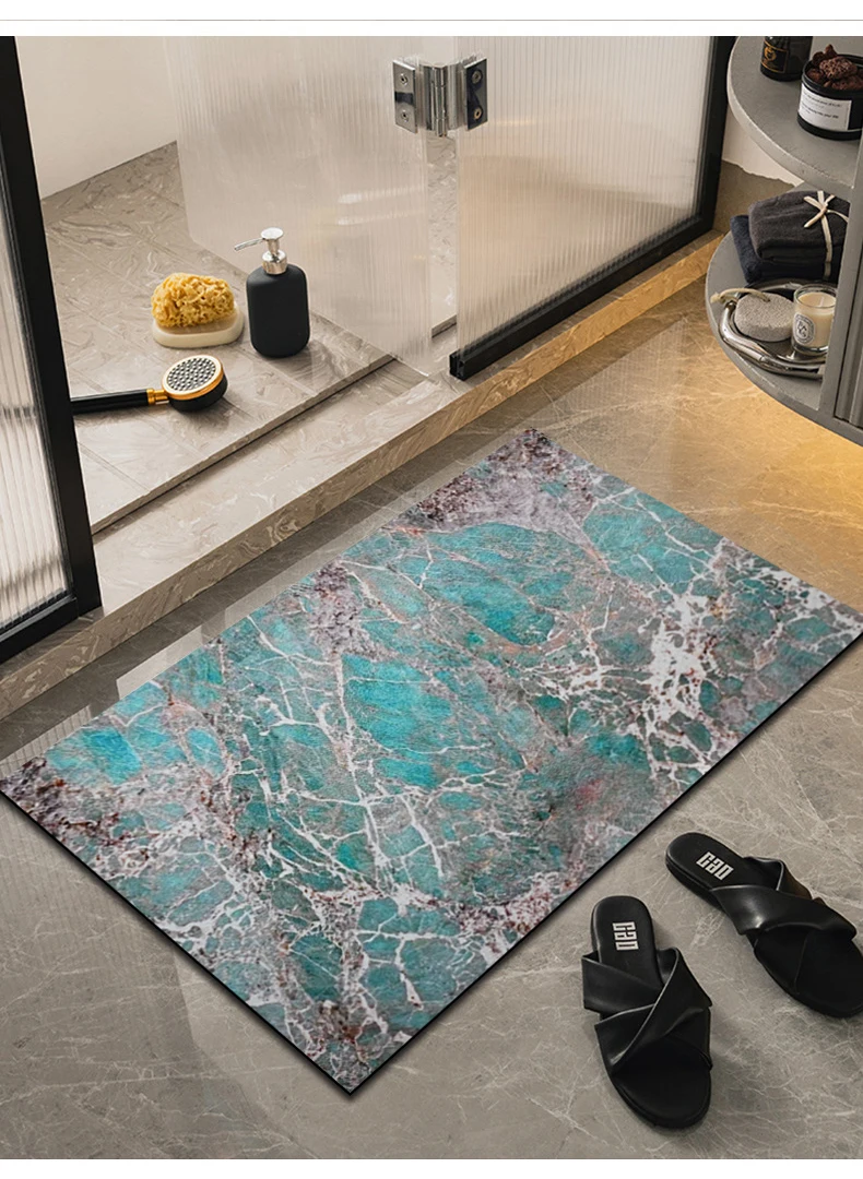 Bathroom mat，Rugs Soft Diatomaceous Earth Floor Mat ， bathroom carpet Shower mat quick-dry toilet door foot mat， non-slip carpet