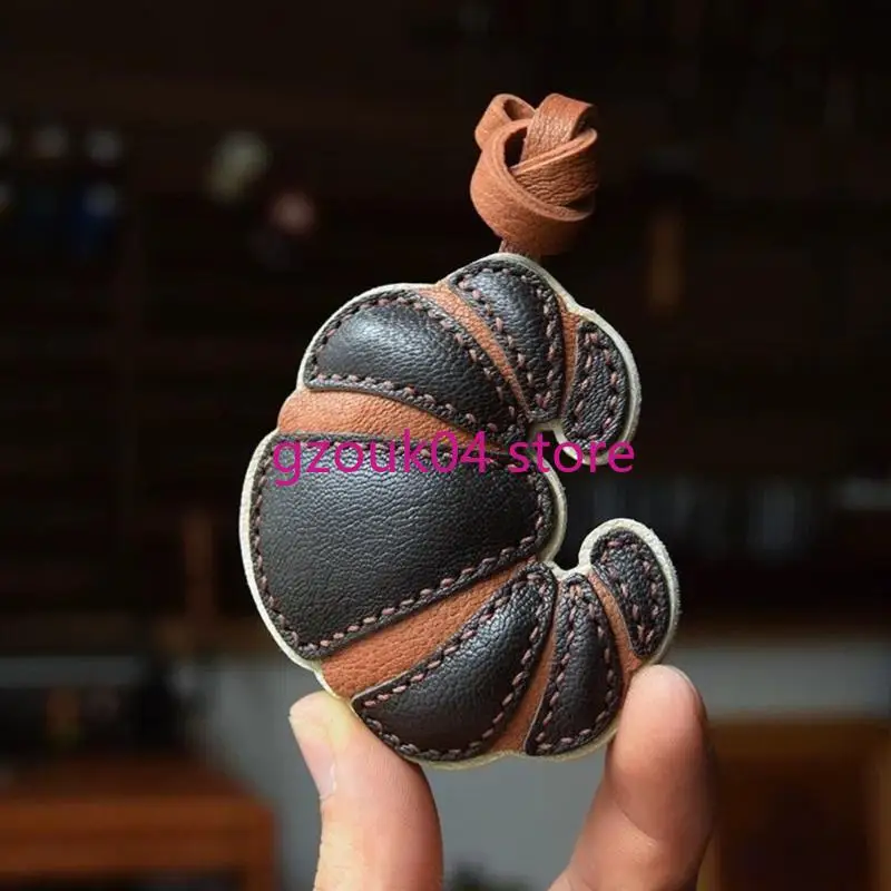 

68TD Sophisticated Leather Keychain Accessory Handmade Chain for Women