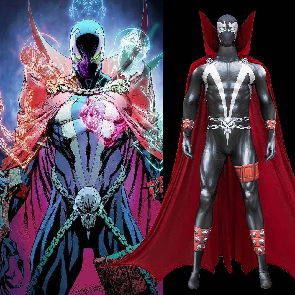 

Movie Spawn Cosplay Costume Jumpsuit Full Set with Cape XS-XXXL Halloween Christmas Comic Con