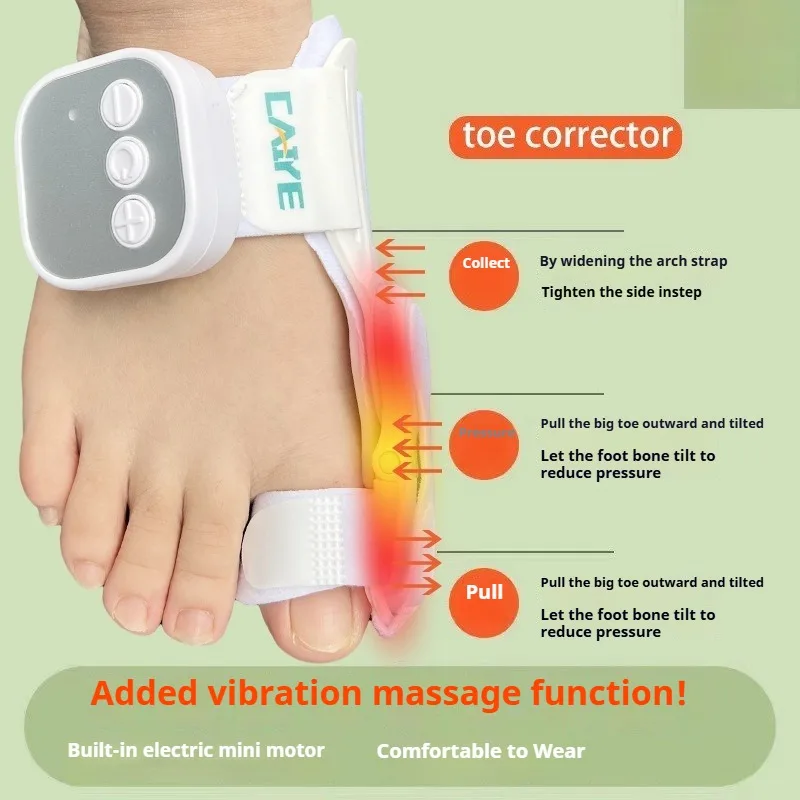 Electric Vibration Massager Bunion Corrector Unisex Foot Hallux Valgus Braces Adjustable Toe Separator Finger Toe Corrector