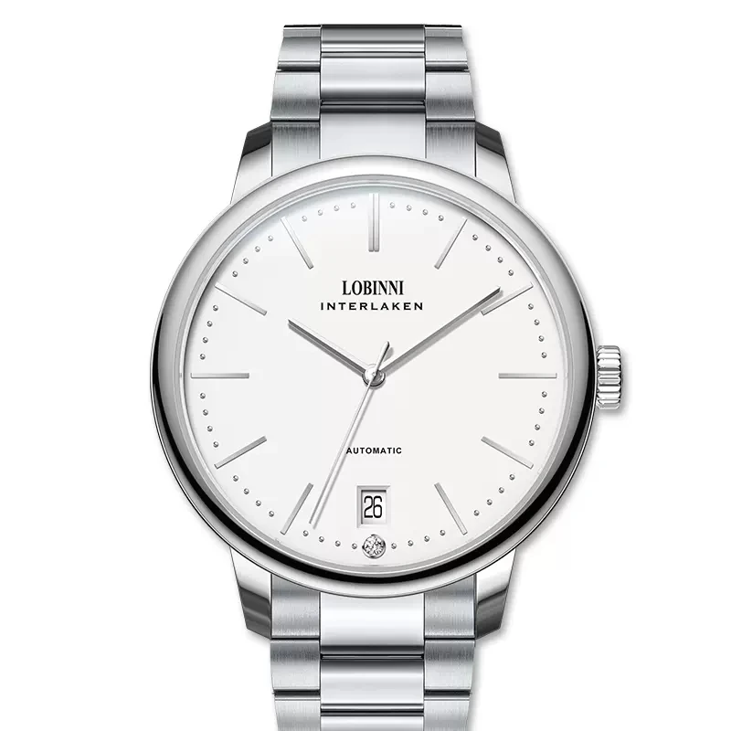 LOBINNI, reloj mecánico automático de oro rosa para mujer, cristal de zafiro, reloj con movimiento Miyota 9015, relojes ultrafinos de 8,5 MM para mujer