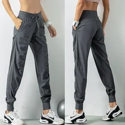 Collezione AliExpress Pantaloni sportivi da corsa con coulisse in tessuto da donna Quick Dry Athletic Gym Fitness pantaloni sportivi con due tasche laterali pantaloni da ginnastica