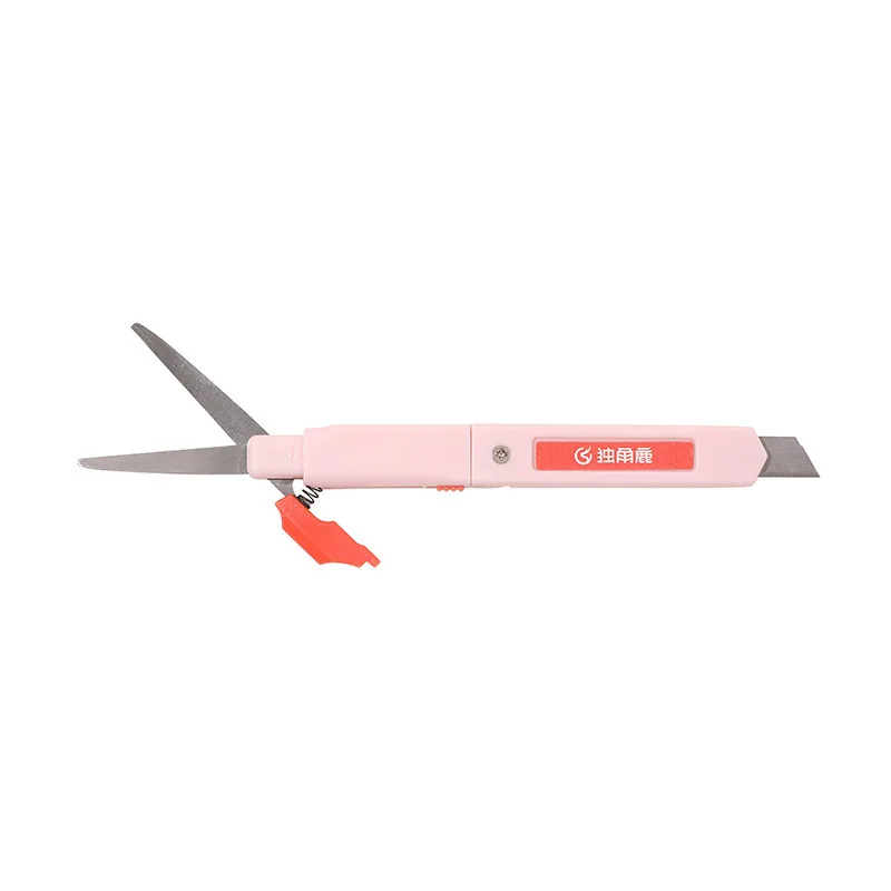 Creative Handbook Utility Knife Portable Paper Cutter Office Stationery Pen Shape Dual-purpose Small Scissors