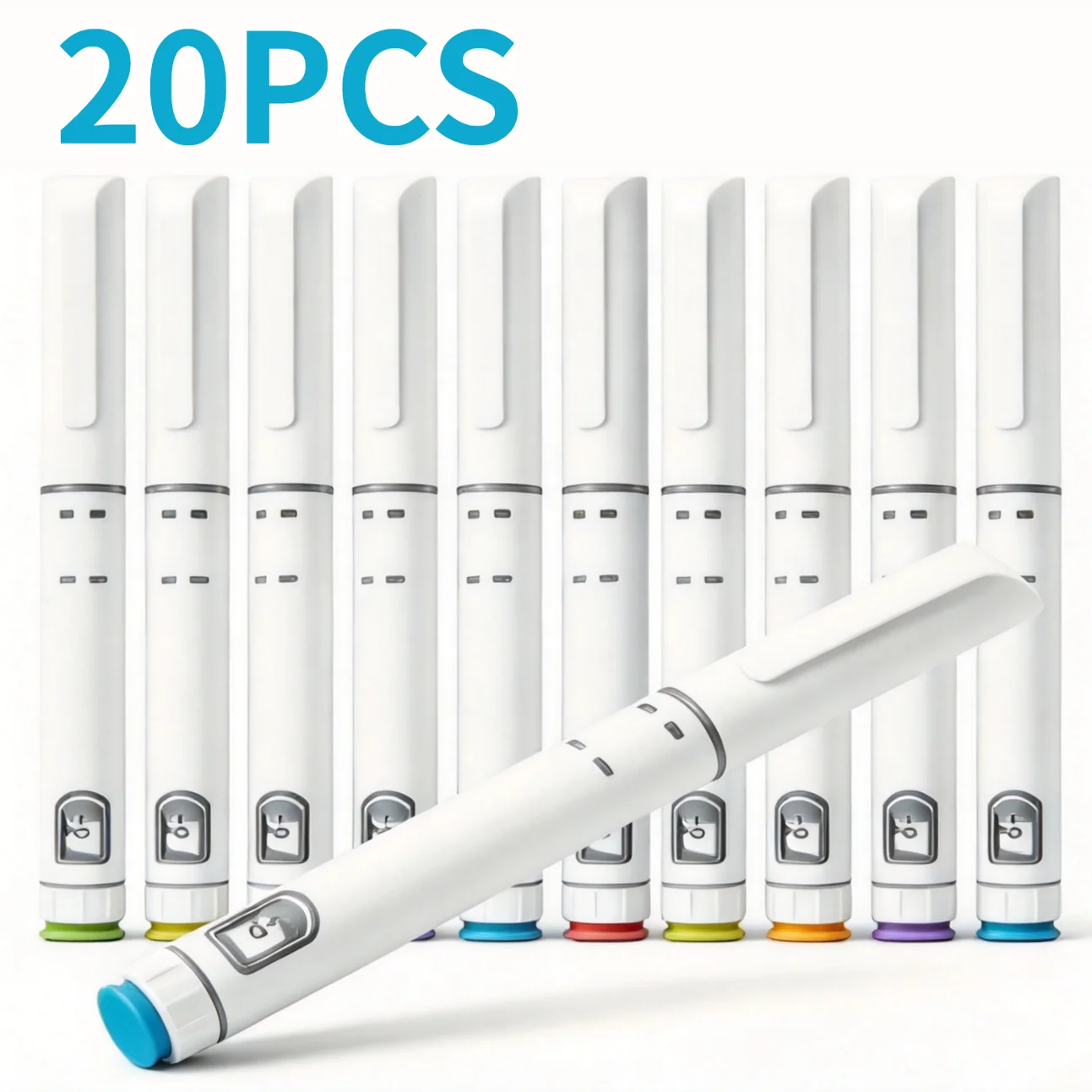 20PCS Disposable Injection Pen Portable Insulin Pen Colorful Peptide Pen Self-Injector Pen 3ml 60IU Home Cartridge Insulin Pen