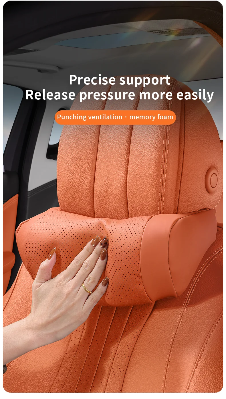 Für Zeekr X MIX 001 007 009 8X 9X 7X Atmungsaktive Auto-Kopfstütze Leder-Nackenstütze Sitz Atmungsaktives Weiches Nackenkissen oder Zubehör – Detail 6