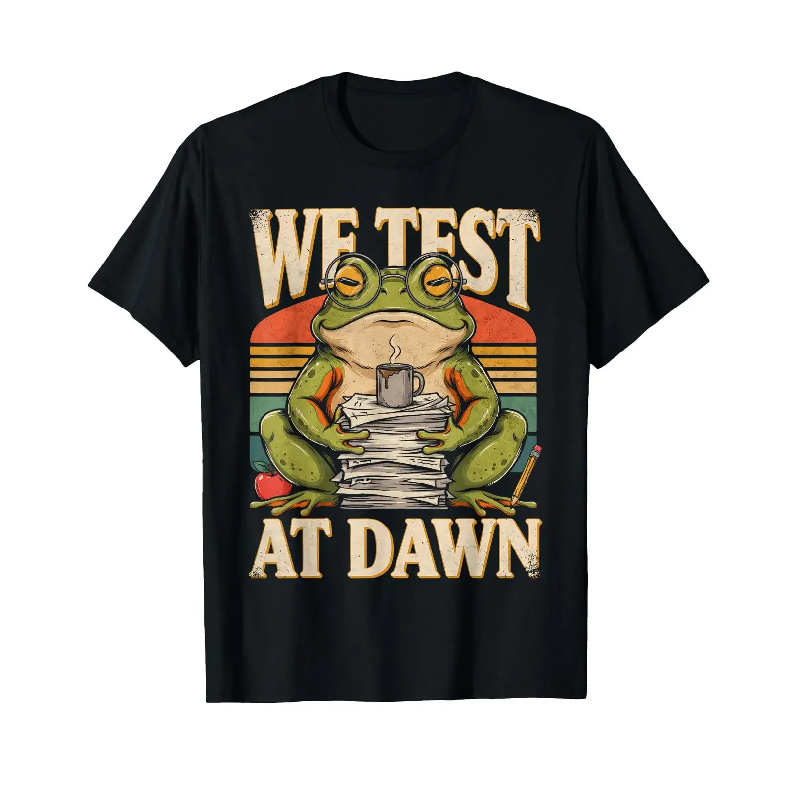 Wir testen bei Dawn Frog Coffee Study Humor T Shirt vintage Washed streetwear homme graphic designer clothes Stretched