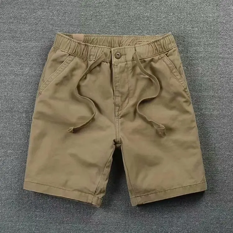 Short de plage rétro américain pour hommes, mode hip hop en plein air, taille élastique, fermeture éclair, minimaliste, décontracté, rue haute, été, nouveau, 2024