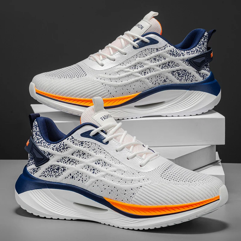 Men's Mesh Breathable Casual Sneakers Summer New Lightweight Soft-sole Anti-slip Outdoor Racing Running Shoes Speed Sports Shoes