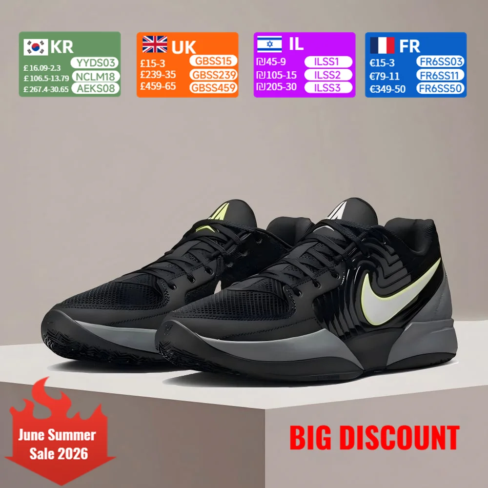 

Nike JA2 Men's Basketball Shoes Slip-Resistant, Stylish, Versatile, Durable Cushioning Design Morant II Sneakers FD7327-001