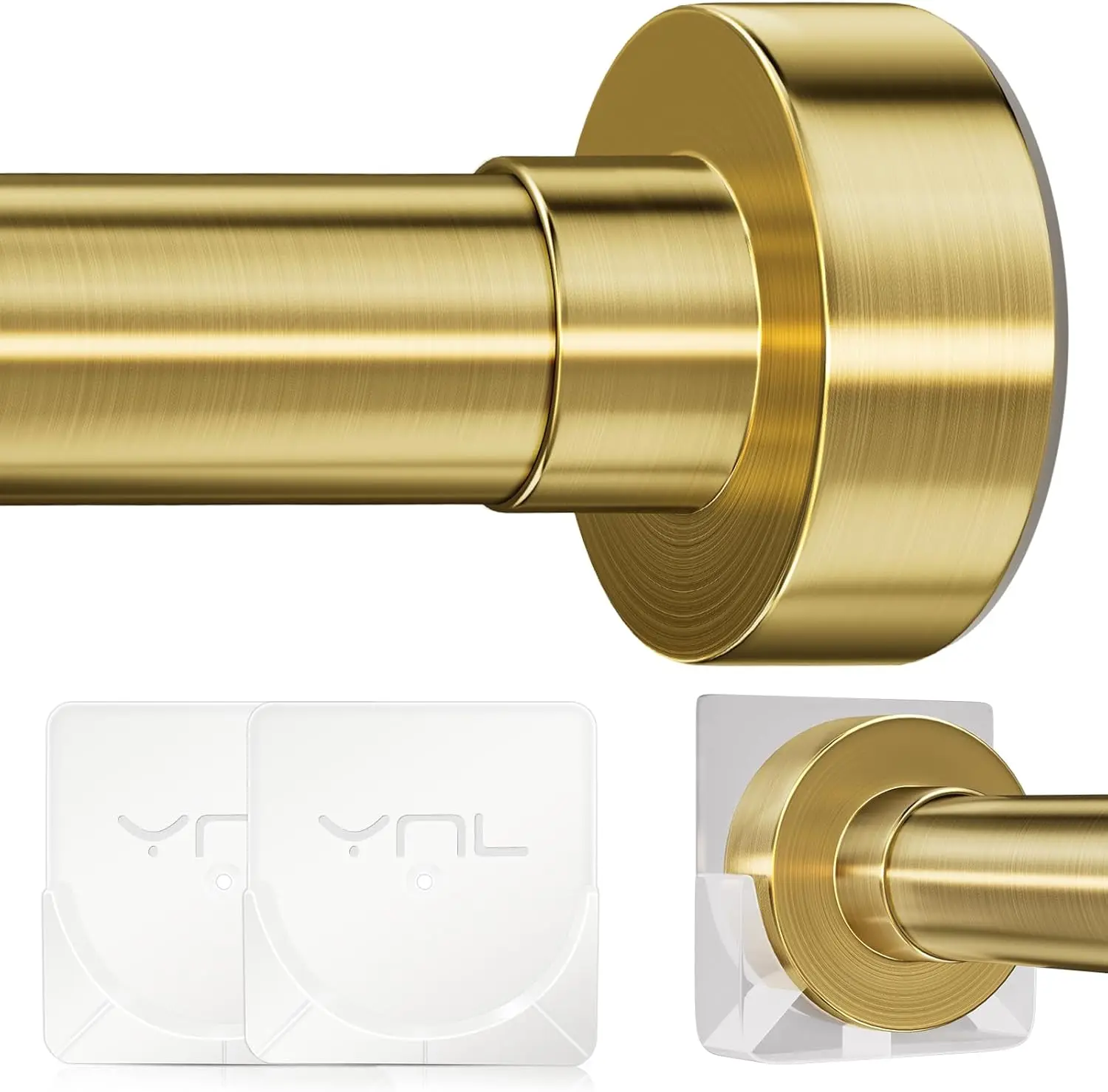 

Регулируемый карниз для душевой занавески 34-120 дюймов, установка без сверления для ванной, окна, патио, матовое золото