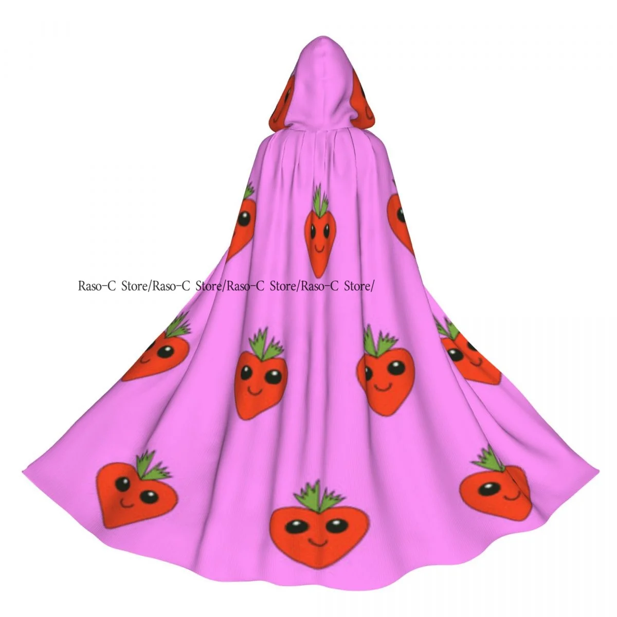 

Funny Fruit Print Hooded Cloak Polyester Unisex Witch Cape Costume Accessory
