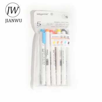 建武 5 件組 莫蘭迪馬卡龍色雙頭螢光筆套裝 書寫流暢 創意 DIY 學生文具用品 6 最佳銷售 建武官方店 - №4