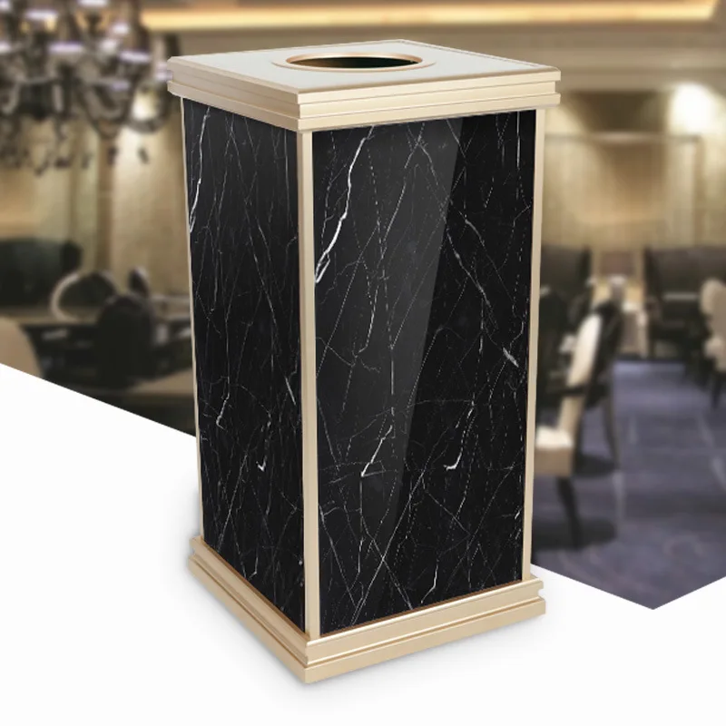 

Marble peel Office building trash Hotel lobby storage can Creative large trash can