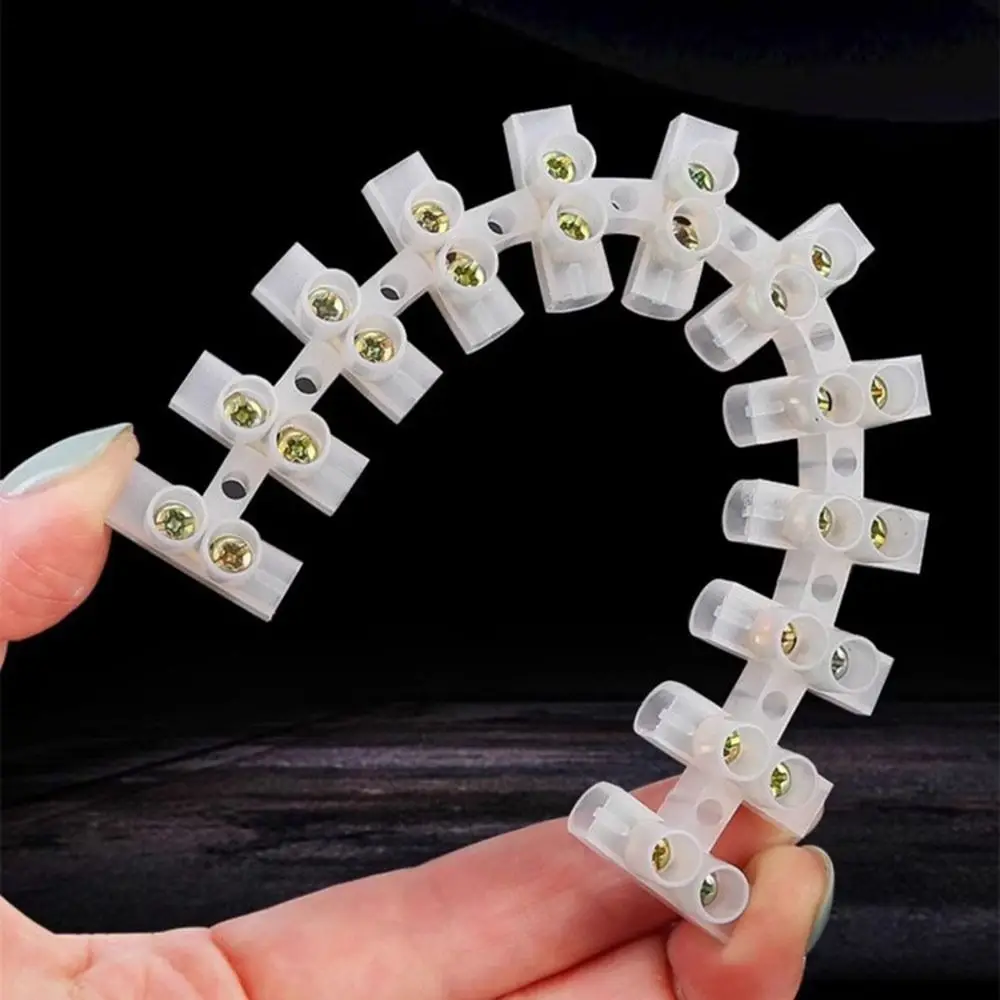 5Pcs 12 Position Electrical Connector Strip Screw Connection Insulated Housing Wire Connector Block H Type Structure