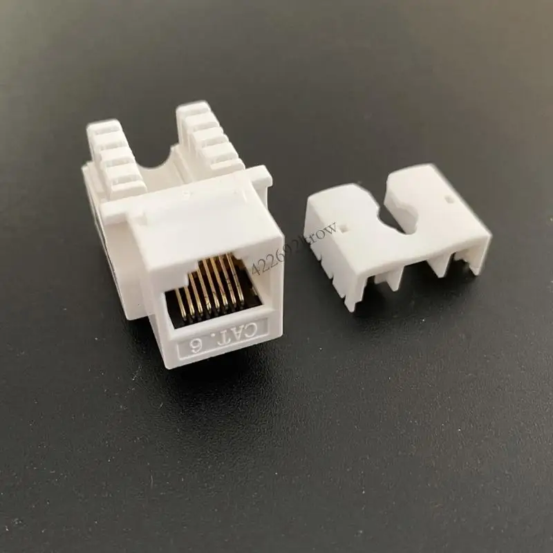 

R9CB 2Pcs CAT6 Module Information Socket RJ45 Connector Adapter Keystone