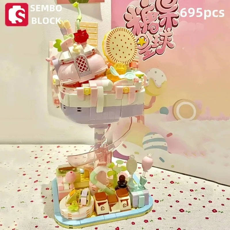 

SEMBO Candy Planet Building Blocks Children's Educational Assembling Toy Small Particle Building Block Model Girls Holiday Gift