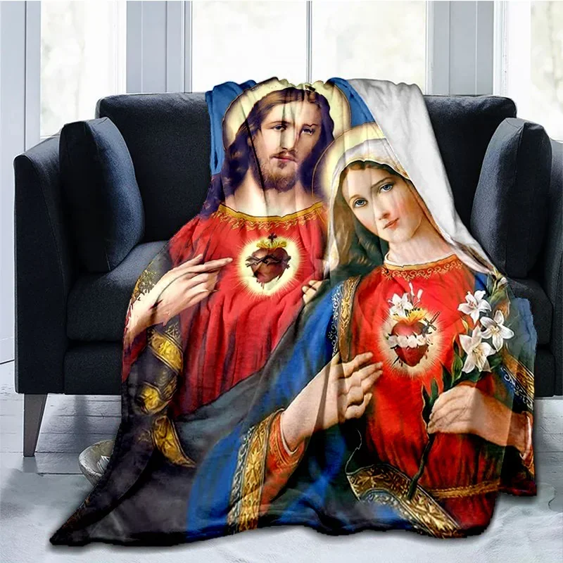 Our Lady of Jesus Christian printed blanket bed sofa cover blanket soft, warm, comfortable home decoration  picnic blanket a1