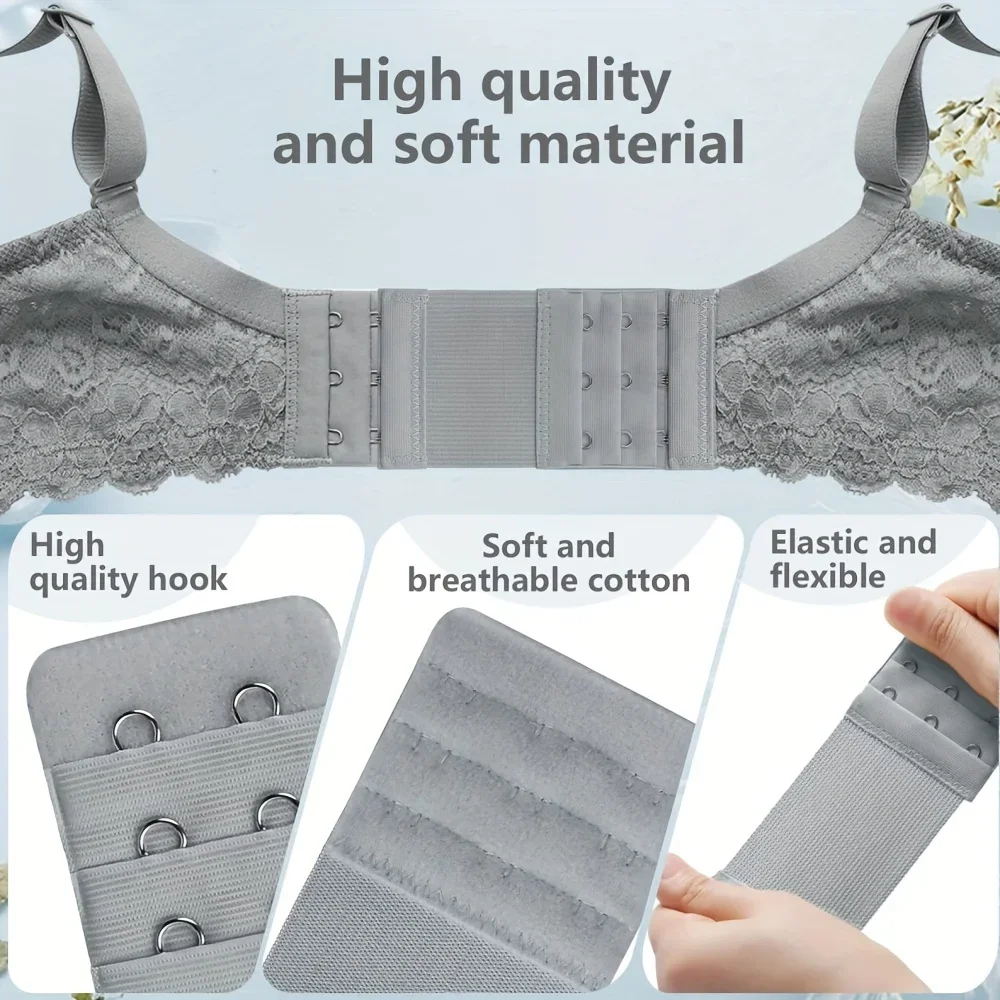 12 pcs tretch Bra Buckle Extension, 2/3/4 Hook Buckle Bra Adjustment Back Buckle Underwear Row Buckle image 6