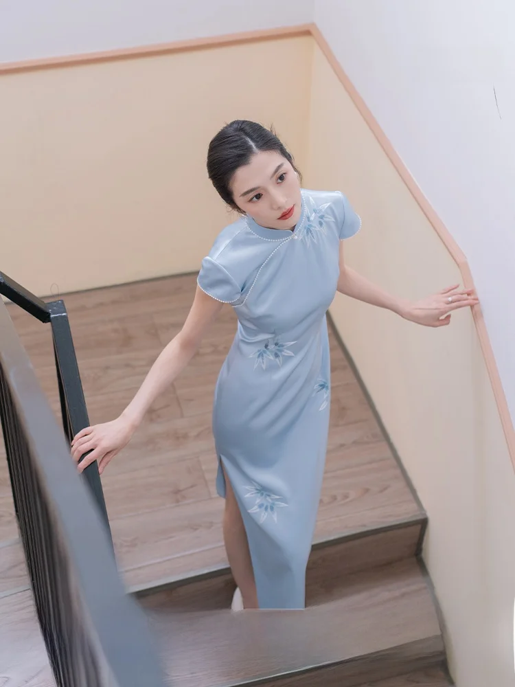 

Официальная китайская традиционная церемония тостов на помолвку с использованием бамбука, синего цвета, Dr Ele Long Qi...