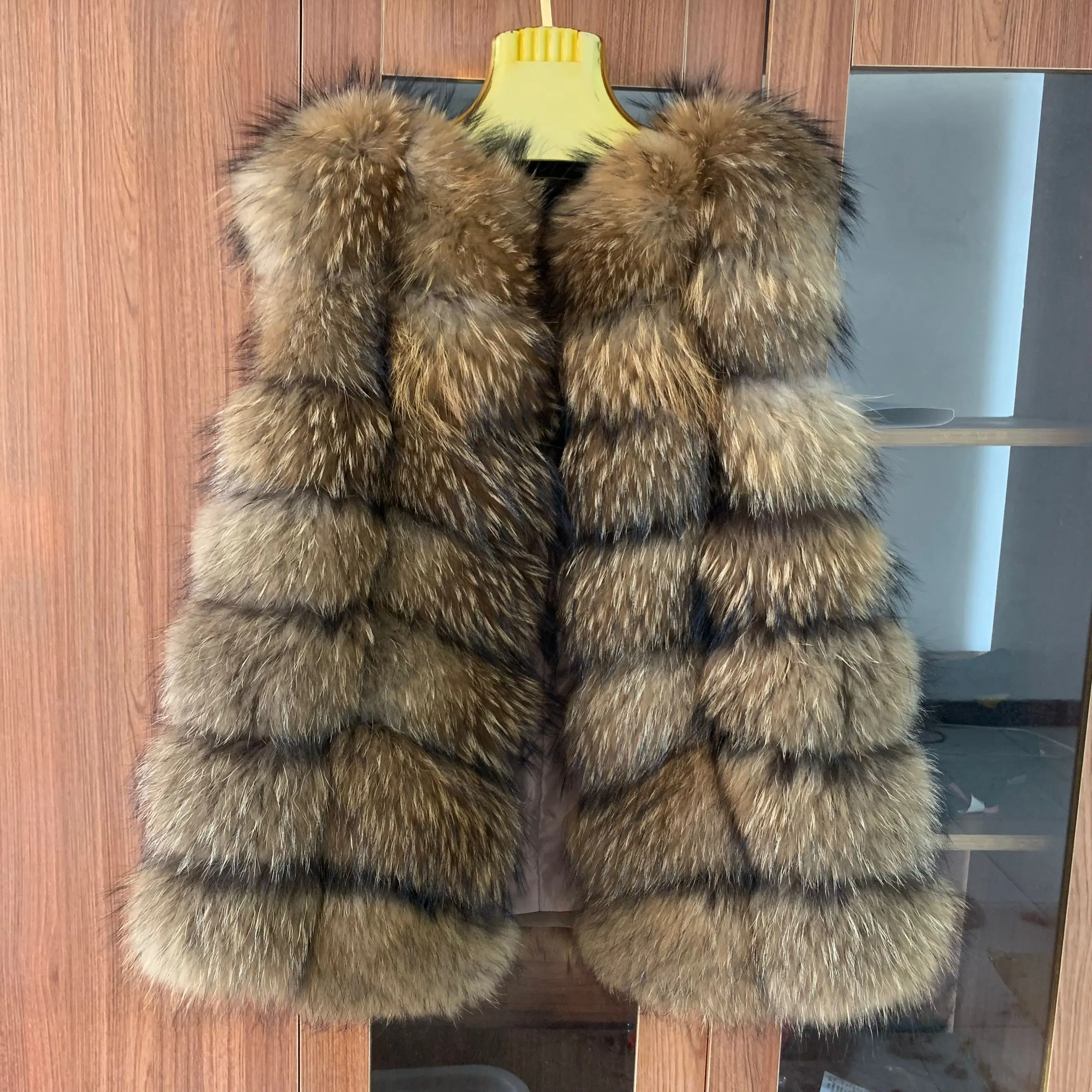 Real fox fur vest outono e inverno quente casaco de pele natural das mulheres raccoon fur vest genuíno fox fur coat alta qualidade livre enviar