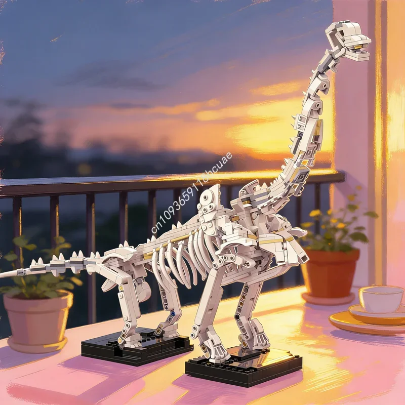 

597pcs MOC Brachiosaurus Display Skeleton Ideas CUUSOO Model Building Blocks Construction DIY Creative Toys Festival Gift Idea