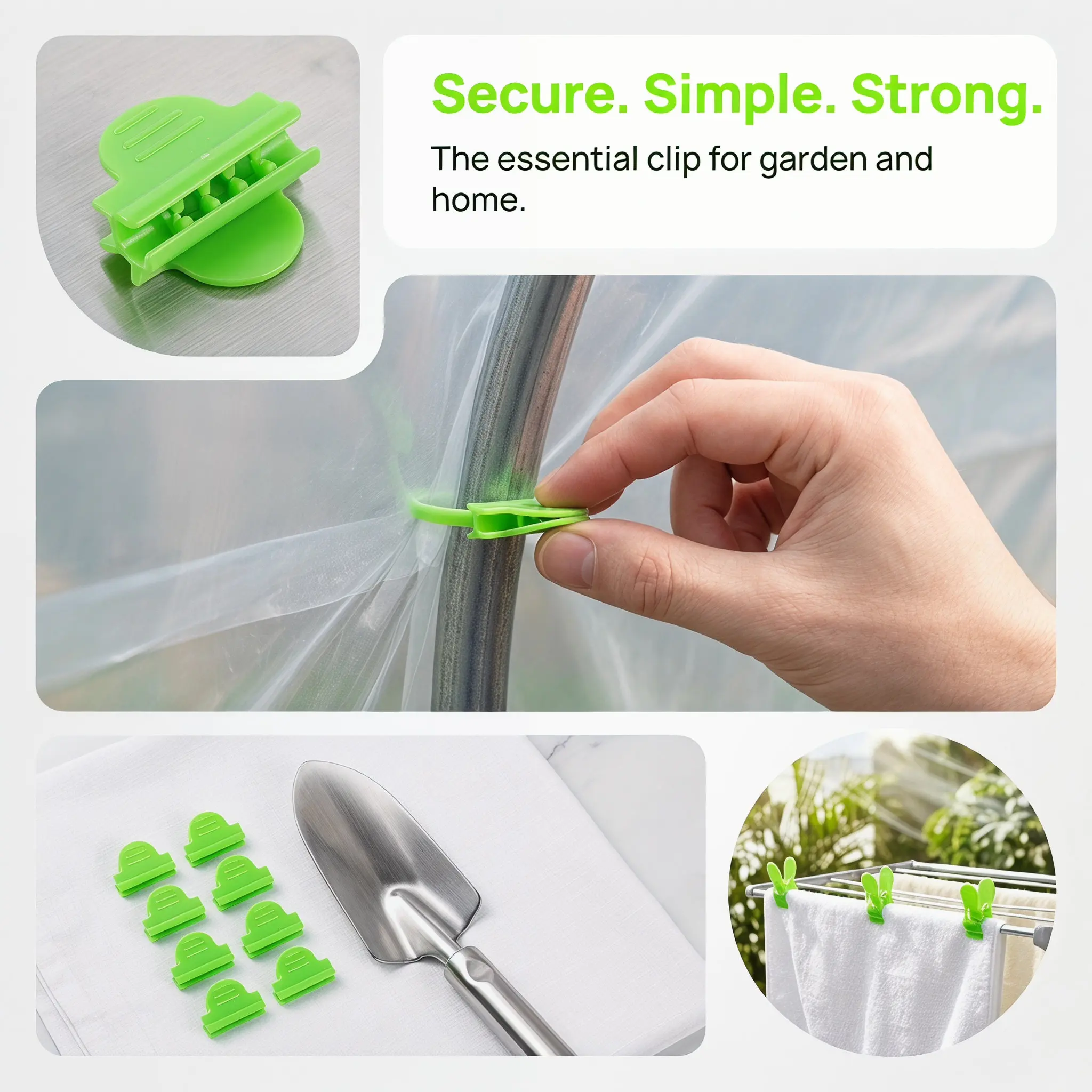 50Pcs Premium Plastic Greenhouse Film Clamps Double-Headed Windproof Fixing Clip for Easy Fastening of Thermal Film in