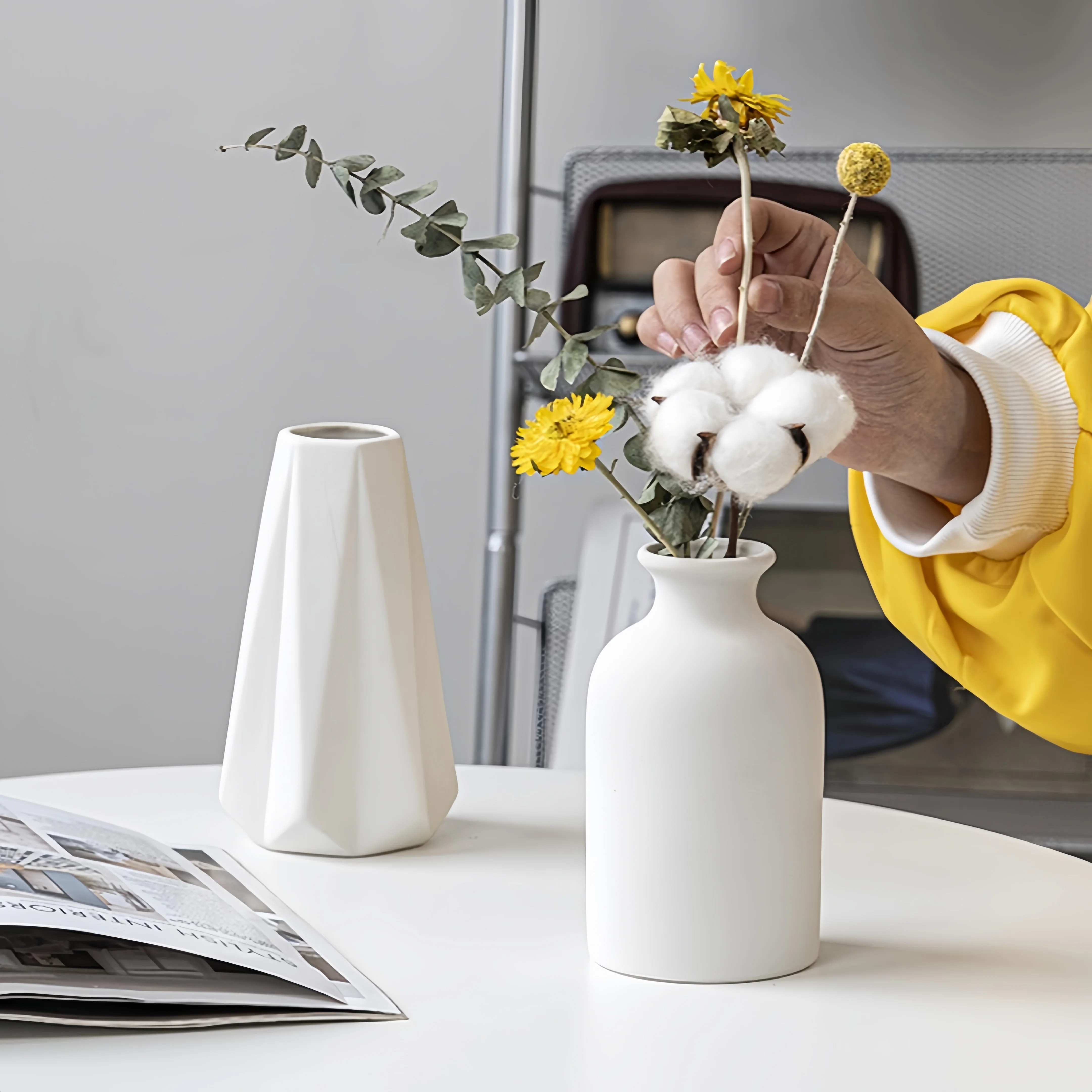 Modern decoration vases Mini Ceramic Bud Vase Modern Farmhouse Decor  Home & Desk Accents  Rental housing