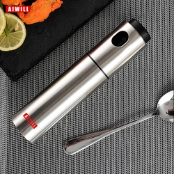 AIWILL 100ML Stainless Steel Olive Oil Sprayer Spray Bottle Spray Kitchen Cooking Oil Spray BBQ Oil Can 1 pc