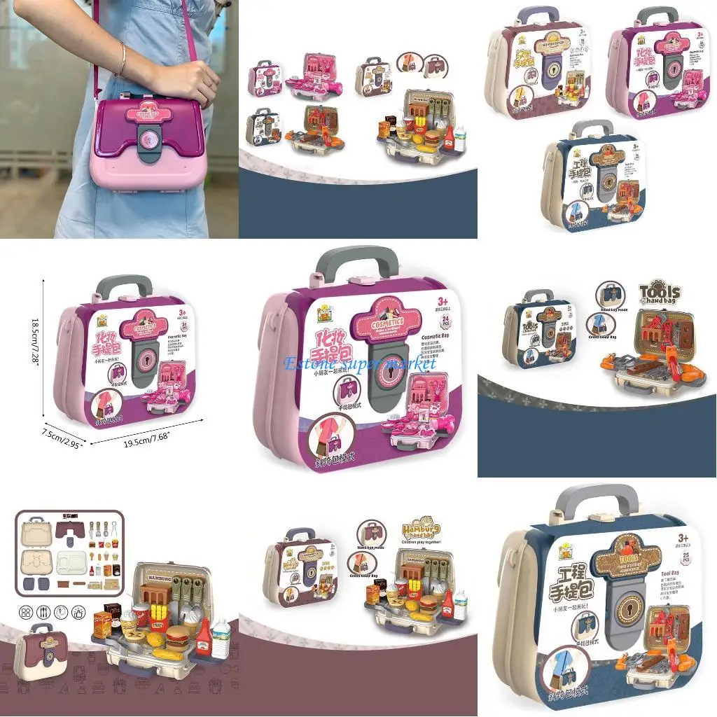 090B Kinderen Levensechte keuken Minivoedsel Hamburger Rugzak Speelgoed voor 3-8 kinderen