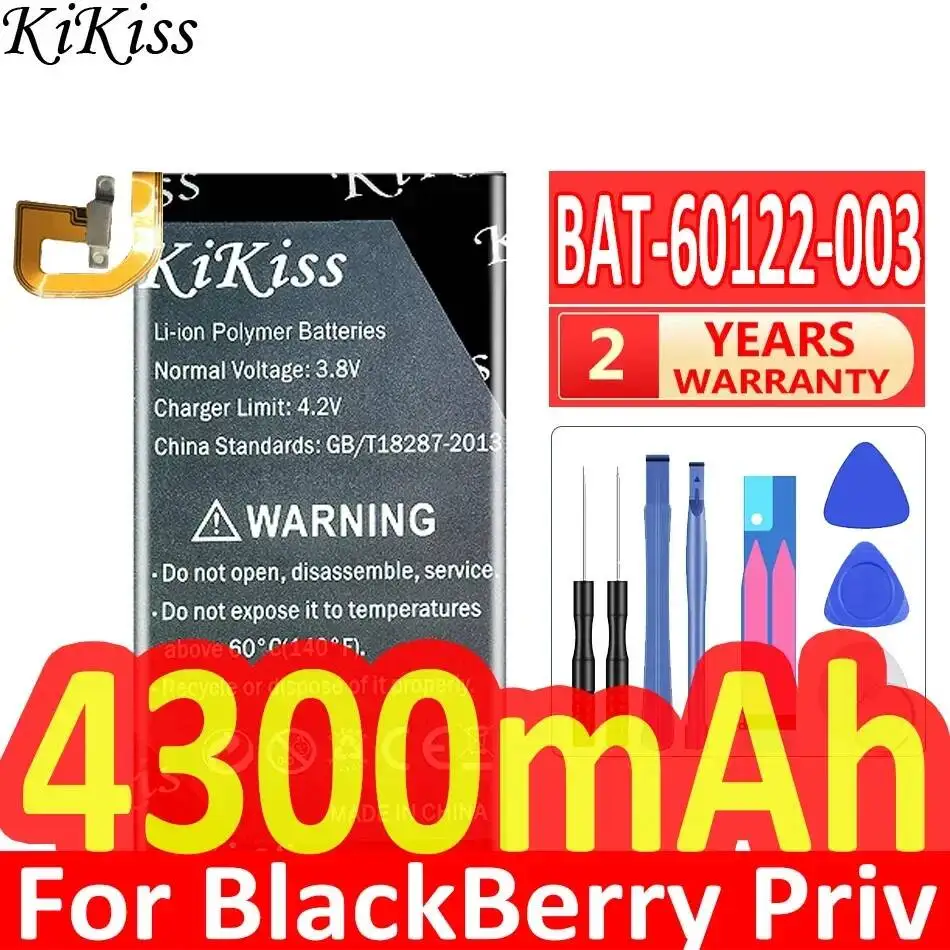 Batería de teléfono móvil para Blackberry Priv, carga rápida, 4300mAh, reemplazo confiable, Bat-60122-003