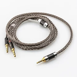 Câble de mise à niveau plaqué argent de téléphone de sauna de 16 sante de haute qualité pour Hifiman HE4XX HE-400i 2x3.5mm