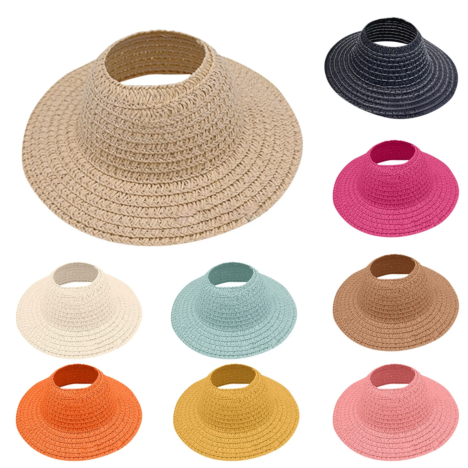 Doll Hat Open Top Straw Cotton Pastoral Style Clothing Accessories Mini Western-Style Doll Hat Cute Doll Decoration Solid Color