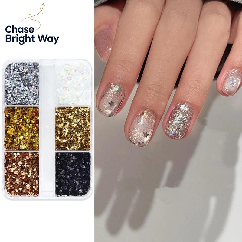 1mm Mini Sparkling Star Nail Glitter Sparkling Pentagram Nail Decoration Nail Salon Design Cute Accessories DIY Nail Art Design