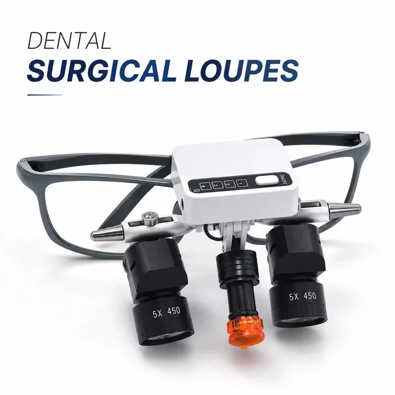 Hot Sale 5x Ergonomic Loupes with 5W Electric Wireless Headlight LED Light 350-450mm Working Distance