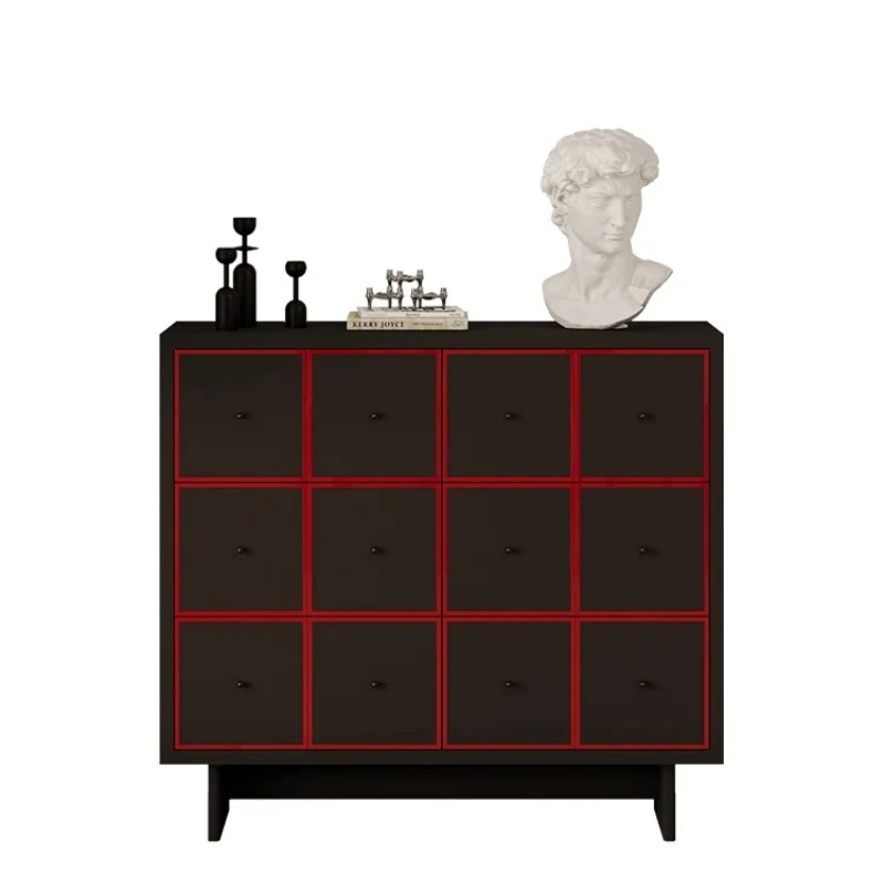 

Nordic Retro Solid Wood Foyer Entrance Cabinet Homestay Hotel Curio Cabinet Modern Light Luxury Sofa Side Cabinet