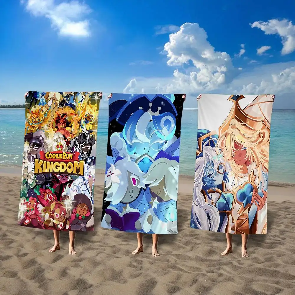 Game C-Cookie Run Kingdom Bath Towel Microfiber Soft Water Absorbing Breathable For Girl Kids Decorative Cartoon Beach Towel