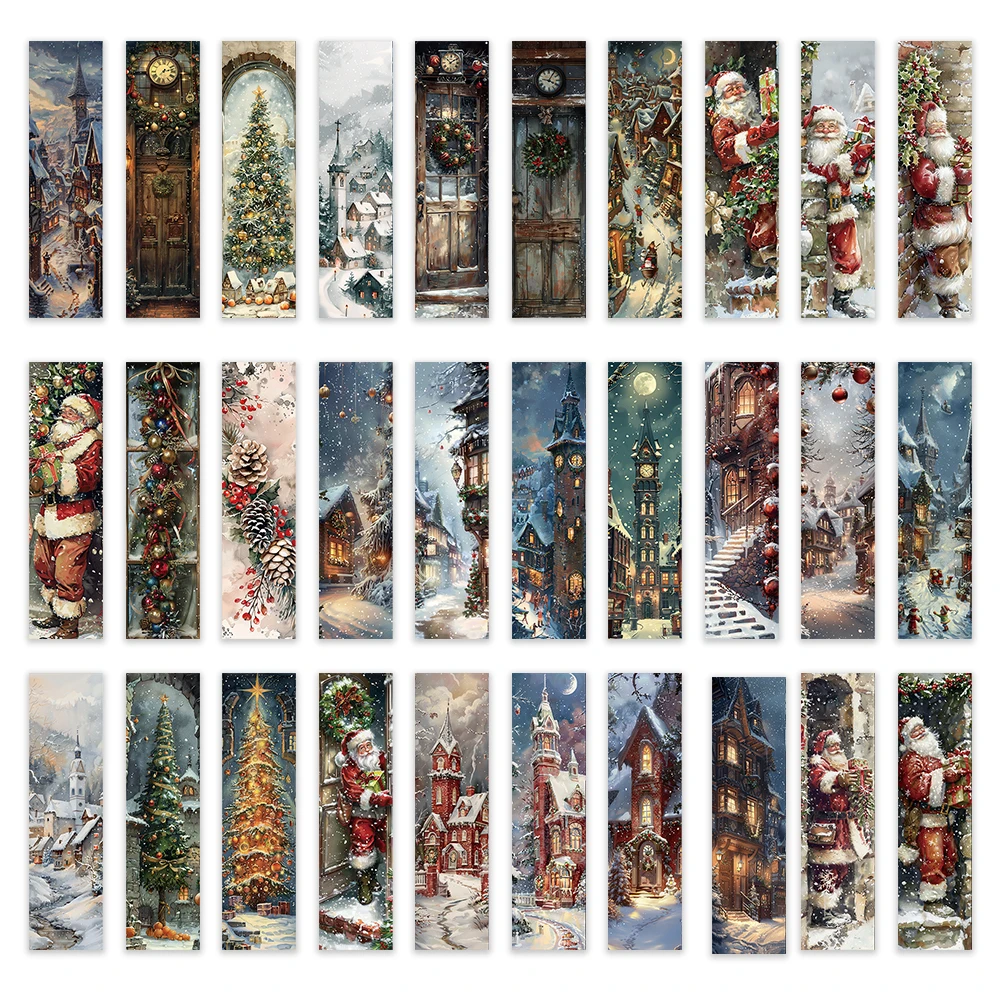 32 ชิ้น บุ๊คมาร์คคริสต์มาสย้อนยุค เหมาะสำหรับเปิดเทอม คริสต์มาส ฮาโลวีน ครู ผู้อ่าน และวันเกิด