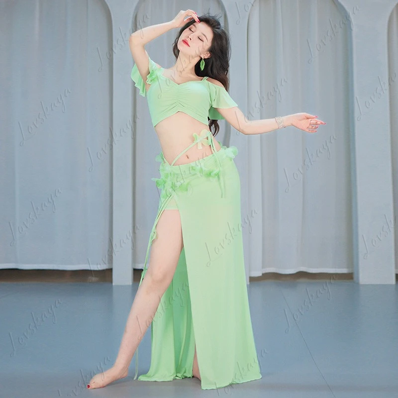 Traje de danza del vientre, nuevo traje de hada Sexy con lentejuelas, traje de práctica, disfraz de actuación