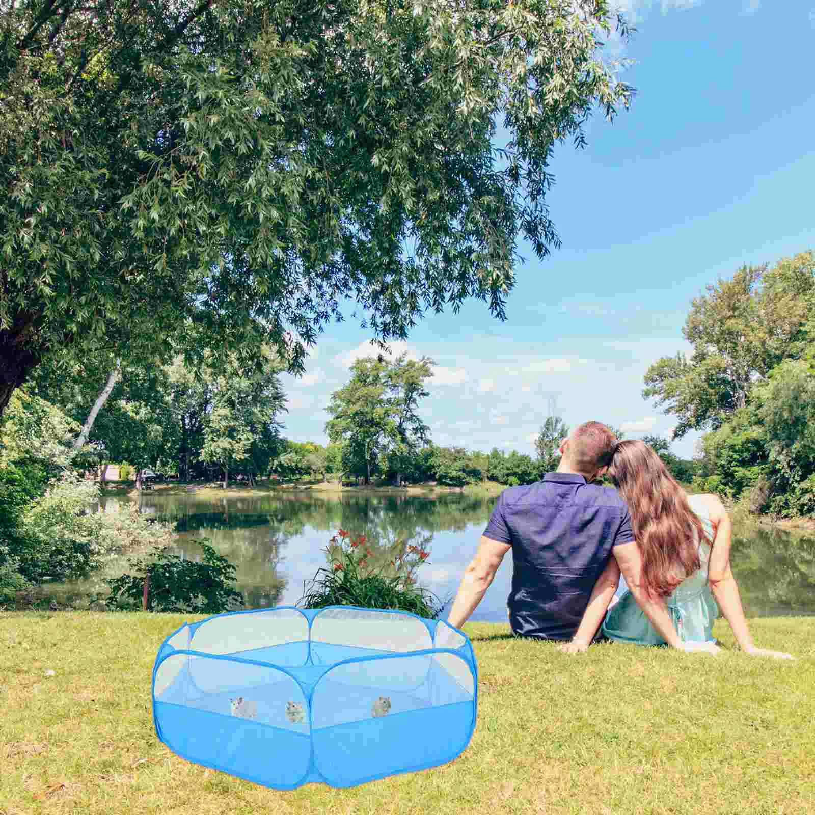 Haustierzaun, tragbarer Hamster-Laufstall für den Innenbereich, Aktivitätskäfig, kleines Spiel, Meerschweinchen, Nylon, Chinchilla-Spielplatz